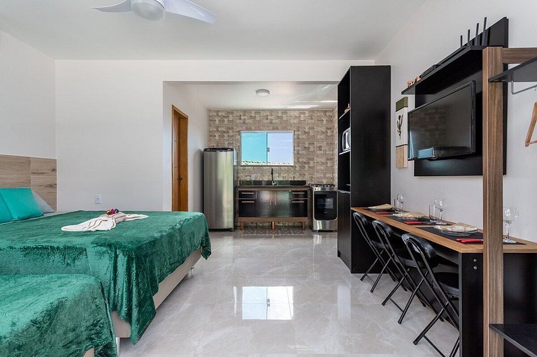 Apto Cama Queen - Wi-Fi A 5 min Praia