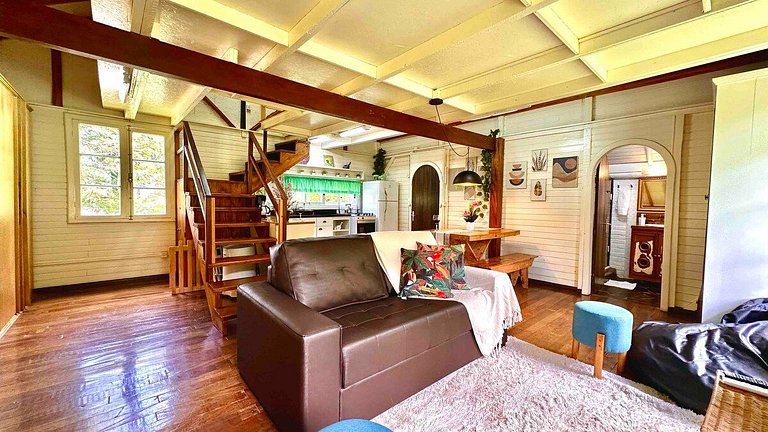 Cabana Sítio 2Qtos| p Família|Lareira|8 min Centro