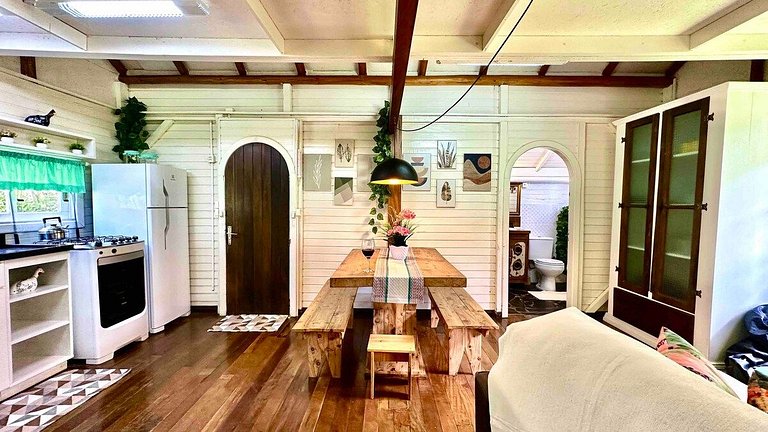 Cabana Sítio 2Qtos| p Família|Lareira|8 min Centro