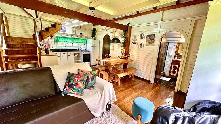 Cabana Sítio 2Qtos| p Família|Lareira|8 min Centro