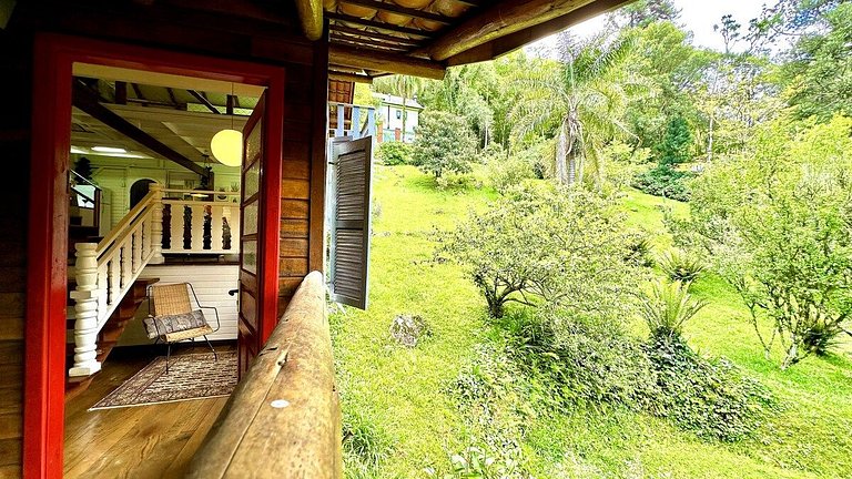 Cabana Sítio 2Qtos| p Família|Lareira|8 min Centro